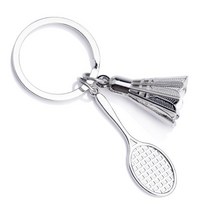 1 Pc 3D 성격 금속 키 링 플라스틱 셔틀 콕 펜 던 트 DIY 매력 체인, [06] Silver metal ball