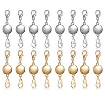 비즈공예 원석 자석 쥬얼리 잠금 걸쇠 라운드 목걸이 팔찌 익스텐더 제작 금 은 16 개, 한개옵션0