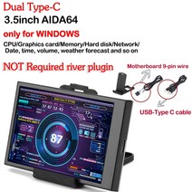 휴대용모니터 태블릿 터치 듀얼 보조 안드로이드 포터블 3.5 인치 컴퓨터 모니터 USB 온도 모니터링 IPS DIY PC 디스플레이 화면 CPU GPU RAM HDD pc용, [04] Combo C