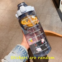 맥주피쳐 생맥주 잔 케그 저그 통 2L 물병 빨대 컵 시간 규모 커플 물 대용량 학생 피트니스 컵 야외 스포, [14] B-Transparent Blue