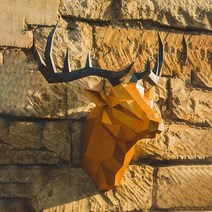 페이퍼크래프트 동물 종이공예 3D 종이 모델 수제 66cm 순록 DIY 벽 Papercraft 홈 장식 퍼즐 교육 어린이, 한개옵션1, 한개옵션0