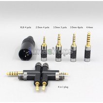 LN006591 3.5mm 2.5mm XLR 4.4mm 8 코어 실버 도금 OCC 이어폰 케이블 에티모틱 ER4SR ER4XR ER3XR ER3SE ER2XR ER2SE 용, [03] 2.5mm 4 pole, [08] 5m