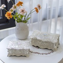 오팔린 엔틱 에폭시 2단 엔틱 보석 쥬얼리 박스 핸드메이드 귀걸이 목걸이 정리함 보관함 보석함 케이스2종, L