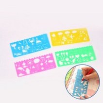 사물 동물 컬러 모양자 4color 1세트 DD-10702, 1, 릴라와늘보 본상품선택