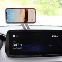 JS automotive 제네시스G70 시야방해없는 네비부착 접이식 알루미늄 자석 스마트폰 거치대 홀더 악세사리 자동차 용품, 실버