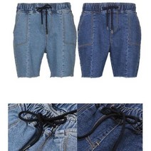 매력남 여름패션 기본핏 밴딩 청반바지 진반바지