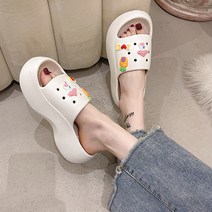 에르모소 여성 EVA 소프트 슬라이드 통굽 슬리퍼 발편한 여름 키높이 아쿠아 플랫폼 5cm H-S040