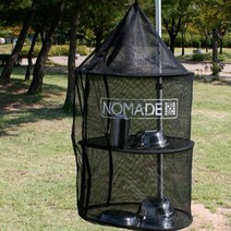 노마드 원형 3단 식기건조망, 1개, 블랙