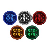LED 디지털 전압계 전류계 헤르츠 HZ 미터 AC 50-500V 0-100A 전압 전류 증폭기 테스터 감지기 신호 광 표시기, 3.Voltage Current - Blue