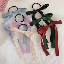 헤어 리본머리끈 고무줄 묶음 반묶음 포니테일 스타일
