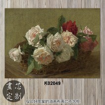 꽃그림액자 프랑스 화가 예술 미세분사 프린트 빈티지 고선명 그림 Latour정물 고전 화초 레스토랑, C08-A3-30x42CM