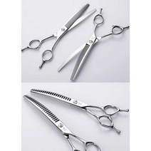 애견 가위 손질 전문 샵 반려견 도구 정리 일자 곡선, 7.5인치 곡선 피쉬 가위