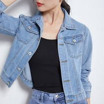 FANSYLI 여성 데님자켓 봄가을 점퍼여자 숏상의 코트 청자켓 261호