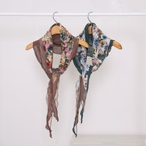 마담센스 플라워 삼단배색 스카프MA8586