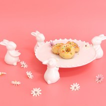 래빗 화이트 케익 스탠드 받침대, 3-3.물방울3호(24cm)+토끼3P