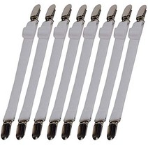 8pcs(2 Sets) Sheet Straps Suspenders Band Adjustable Bed Corner Holder Elastic Fasteners Clips Gripp, 1