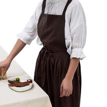 라라메이드 롱스커트 원피스 린넨 유치원 꽃집 카페 앞치마, 커피