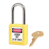 마스터락 안전열쇠 410 열가소성 비전도성 철 와이어 보조키 잠금, 410YLW