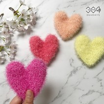 364days 핸드메이드 수세미 파스텔톤 무지개 하트수세미 손뜨개수세미 신혼부부집들이선물 답례품, 08.스카이블루(개별포장) 1개, 고리x