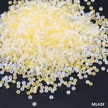5PCS 2mm 초우량 모조 옥운무 환채 유리 쌀알 크기 균일 팔찌 반지 핸드메이드 DIY 액세서리 비즈, 황색 계열, 50g 약 3500개