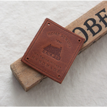 릴리패브릭 1EA) 천연 가죽 라벨 퍼티드 빌리지