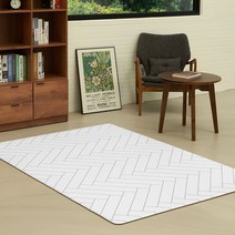 안탈로 PVC 층간소음 유아 강아지 놀이방 양면 러그매트 화이트 헤링본, 5.화이트 헤링본