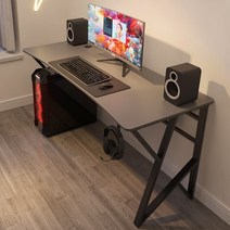 게이밍책상 이케아 1인용 컴퓨터책상 양면 탄소 섬유 질감 컴퓨터 데스크탑 테이블 홈, 블랙(120x60x75cm)