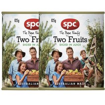 에스피씨 호주 Spc Two Fruits Diced 주스에 담긴 배 & 복숭아 조각과일 통조림 825g, 2팩