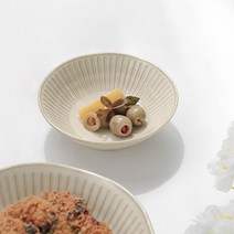 히츠키코보 베이지 라인 원형 11cm 쿠프, 4P세트