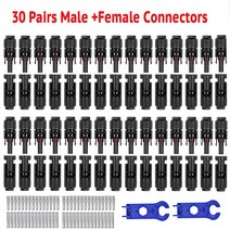 태양광 케이블 암수 PV 커넥터 TUV 30A 000Vdc IP67 2.5 mm2 4 6 연결, 02 30 Pairs 2 Spanner