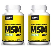 JarrowFormulas MSM Methylsulfonylmethane MSM 메틸설포닐메탄1000mg 200정 2개