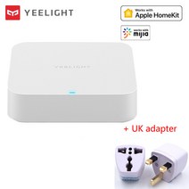 글로벌 버전 Yeelight 게이트웨이 허브 WIFI 블루투스 스마트 홈 치 호환 APP Xiaomi mijia 원격 제어, ADD UK plug