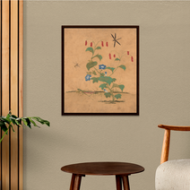 포스코스틸리온 본사 포스아트 신사임당 초충도 : 산차조기와 사마귀 - 중형 (380x440) / 철만난예술 한국화, 342 × 400 (그림내경사이즈)