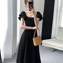 새로운 프레피 스타일 블랙 허리 a 라인 짧은 소매 패션 드레스 여성용 Vestidos 기질 로브