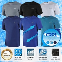 남성웰파쿨맥스기능성라운드반팔티/국내원단/레져/등산/운동/작업복/6칼라