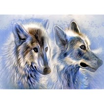 은빛 늑대 (캔버스) 보석십자수 40x50, 단품, 상세페이지 참조