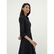 [지센] 체크 사선 플레어 원피스 LFOPM902_BK