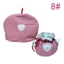 티코지 티팟 뜨개 차 주전자 커버 타올 면 빈티지 꽃 먼지 아늑한 절연 보호 홈 장식, 8