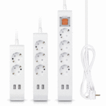 현대일렉트릭 하이탭 USB 개별 고용량 절연 멀티탭, 개별스위치, 5구, 3M