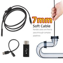 내시경 카메라 유연한 모바일 전화 USB 자동차 안드로이드 스마트 폰 프로브 유형 C, CHINA, 2m, 7mm Soft Cable, 7mm Soft Cable