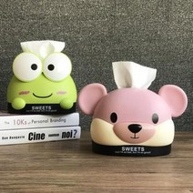 휴지케이스 크리에이티브 페이퍼 케이스 가정용 침실 티 테이블 귀여운 캐릭터 티슈 케이스 냅킨 수납 롤 용지통, 26 베이지 밀 북극곰 (롤 케이스)