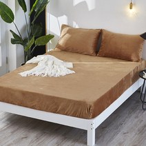 에어매트리스 캠핑 에어매트 침대 플란넬 시트 벨벳 더블 두꺼운 매트리스 커버 퀸킹140160 사이즈 베갯잇 별도 판매, Coffee+140X200X30cm