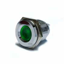 QN16-LED-B G 16파이 방수 메탈 시그널 램프 LED 인디케이터 IP65, 12V