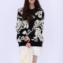 [세인트이브] NT0804 자체제작 엠보 크리스마스 오버핏 긴팔 니트티