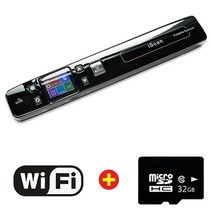 북스캐너 북스캔 책스캔 셀프북스캔 Iscan-Wifi 휴대용 스캐너 A4 문서 책 학교 용품 핸드헬드 1050DPI, 09 Wifi 32G SD Card