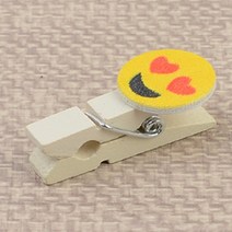 캐릭터 나무집게 사진 걸이 마끈 포함 나무집개 고정집게 포토집게 원목집게 원목집개, 애플 10P