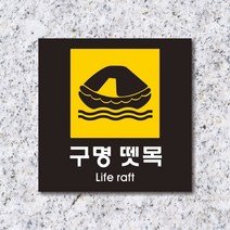 세경케이알 WPS452 구명뗏목 표지판 실내간판 안내판 경고판 표찰 팻말 경고 도어싸인, 아크릴