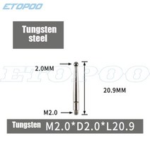 측량 용접다이얼 접점 테스트 표시기 루비 팁 2mm 볼 직경 18mm 길이 M2.0 스레드 측정 분석 계측기, 14 M2.0xL20.9 T