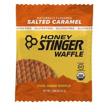 Honey Stinger Waffle Salted Caramel 허니스팅어 글루텐 프리 솔티드 캐러멜 와플 1.06oz(30g) 16개입, 1개