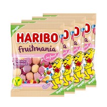 Haribo 하리보 비건 젤리 후르츠마니아 요거트맛 160g x4개, 4개